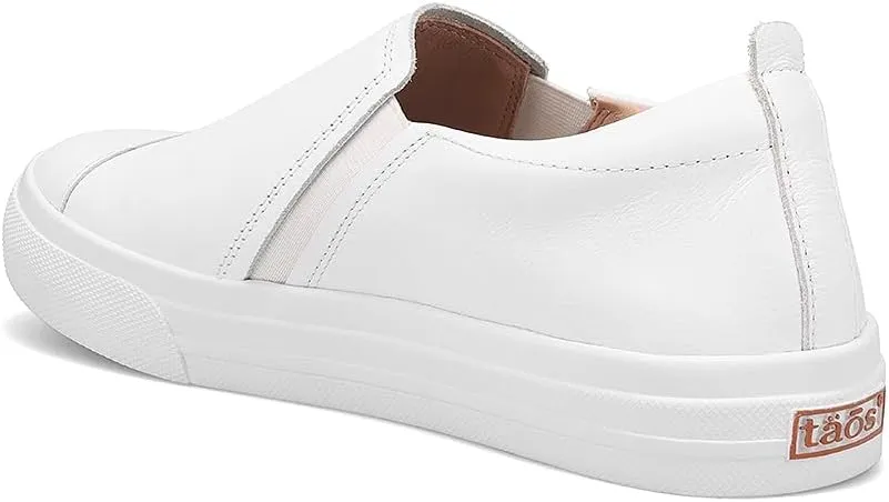 Taos Twin Gore Lux Slip-On Sneakers - Luxe Leather Slip Ons with Curves & Pods Removable Footbed with Arch Support and Metatarsal Support for All Day Comfort and Style