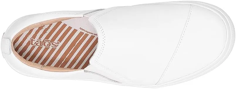 Taos Twin Gore Lux Slip-On Sneakers - Luxe Leather Slip Ons with Curves & Pods Removable Footbed with Arch Support and Metatarsal Support for All Day Comfort and Style