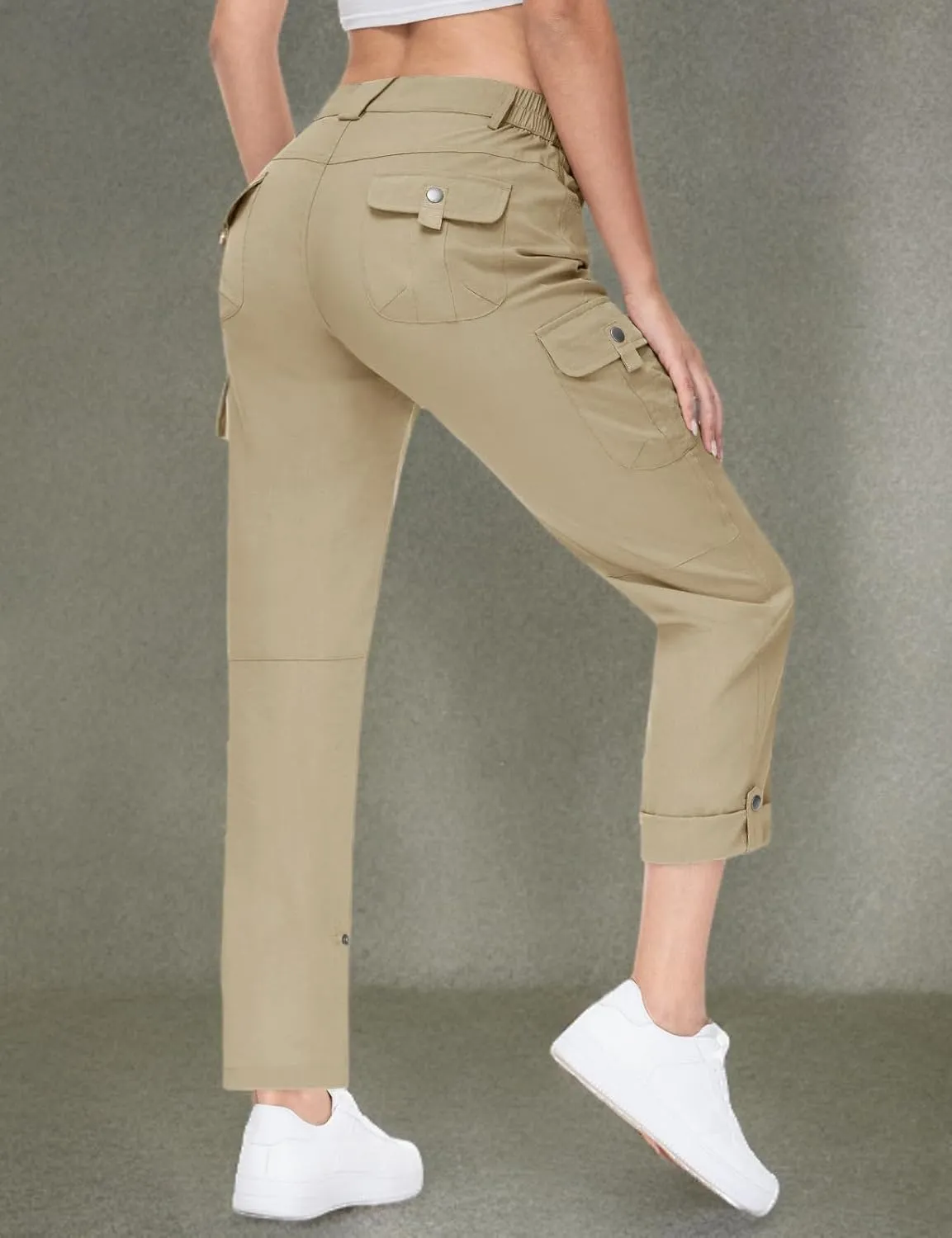 TBMPOY Women's Hiking Pants Quick Dry Convertible Lightweight Roll Up Cargo Pockets Travel Essentials Waterproof Work