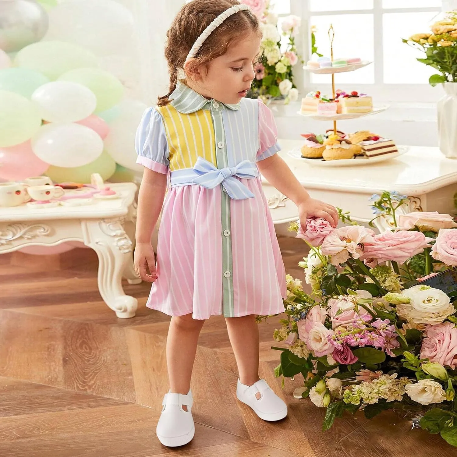 Toddler Girls T-Strap Canvas Sneakers for Little Kids Classical Comfortable Mary Jane Canvas Flats, Non-Slip Casual Canvas Sneaker for Girls