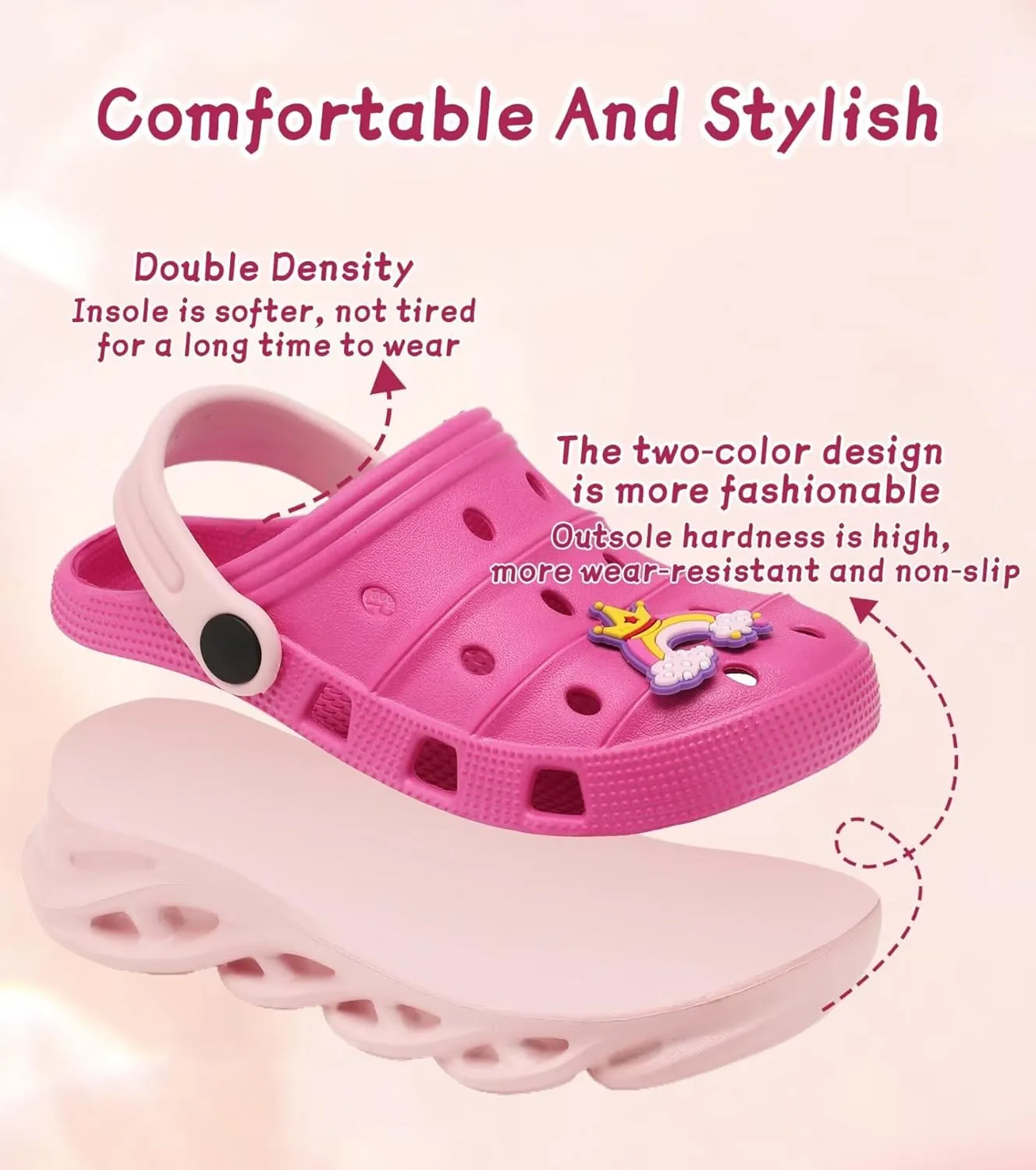 Toddler Kids Clogs Slip on Slide Sandals Slippers for Beach Pool Garden