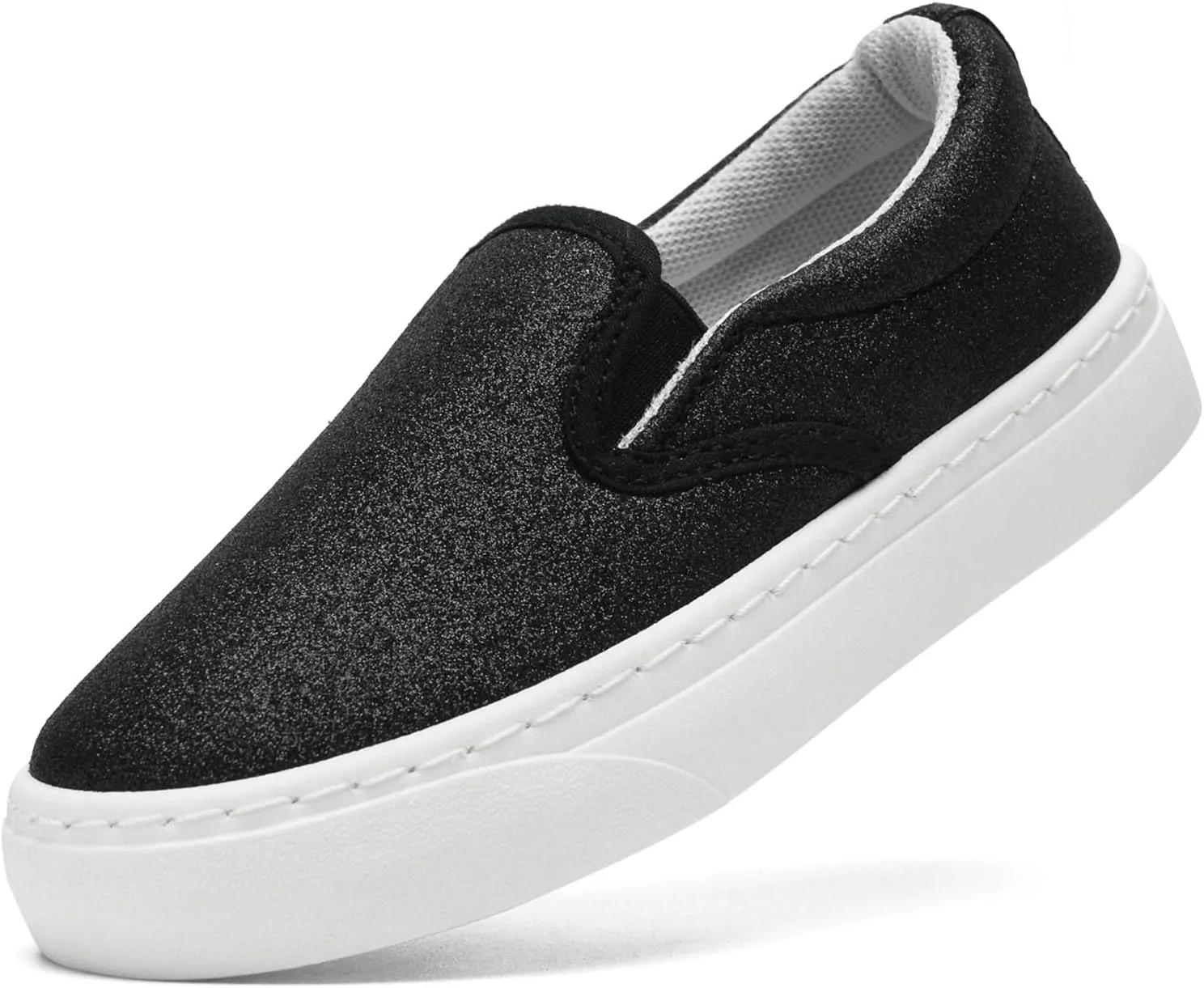 Toddler Sneakers for Girls Boys Low Top Slip On Kids Canvas Casual Shoes Comfortable Walking Sequins Glitter Shoes