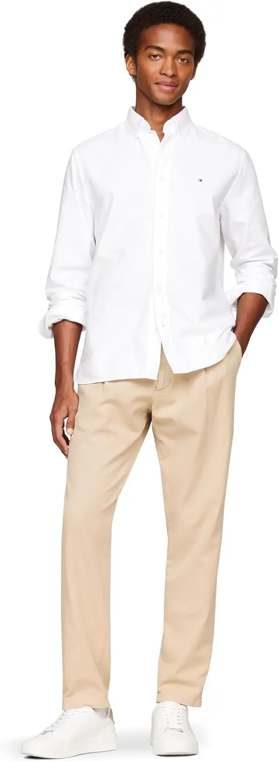 Tommy Hilfiger Long Sleeve Oxford Regular Fit, Men's Button Down Shirts, Also Available in Big and Tall