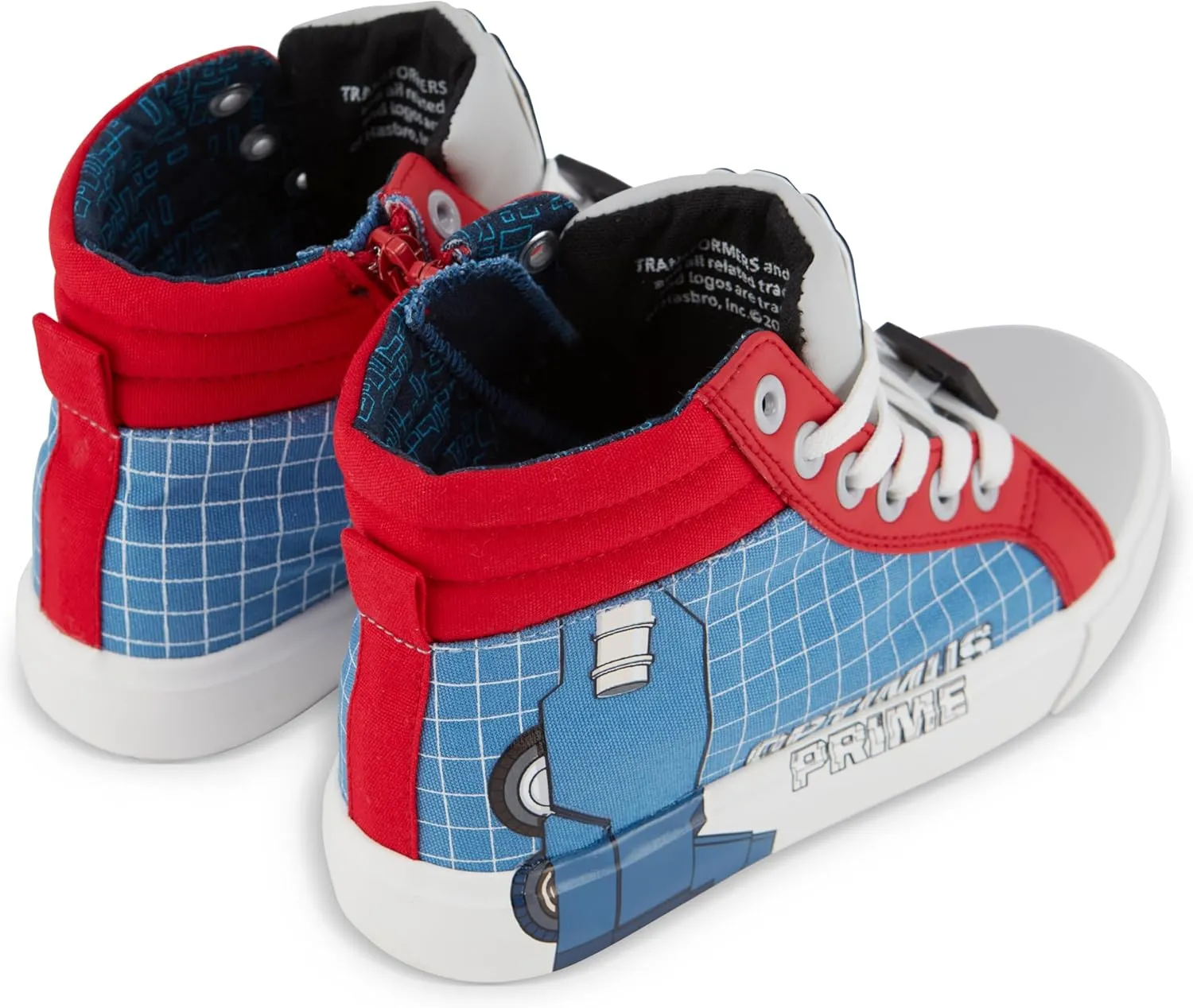Transformers Boys High Top Sneaker - Optimus Prime Shoes - Optimus Prime, Megatron, Bumblebee Lace Up High Top Sneaker