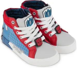 Transformers Boys High Top Sneaker - Optimus Prime Shoes - Optimus Prime, Megatron, Bumblebee Lace Up High Top Sneaker