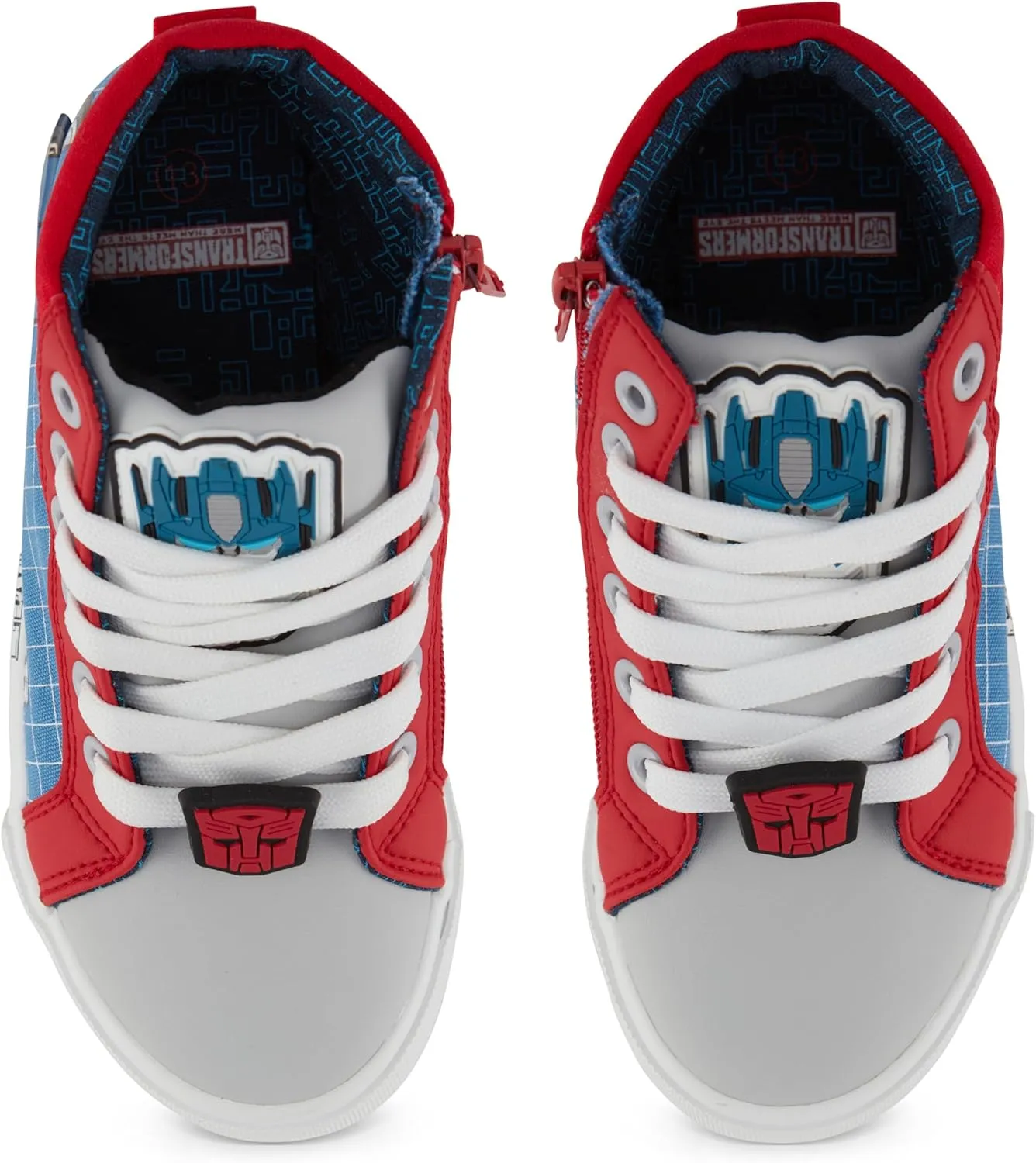 Transformers Boys High Top Sneaker - Optimus Prime Shoes - Optimus Prime, Megatron, Bumblebee Lace Up High Top Sneaker
