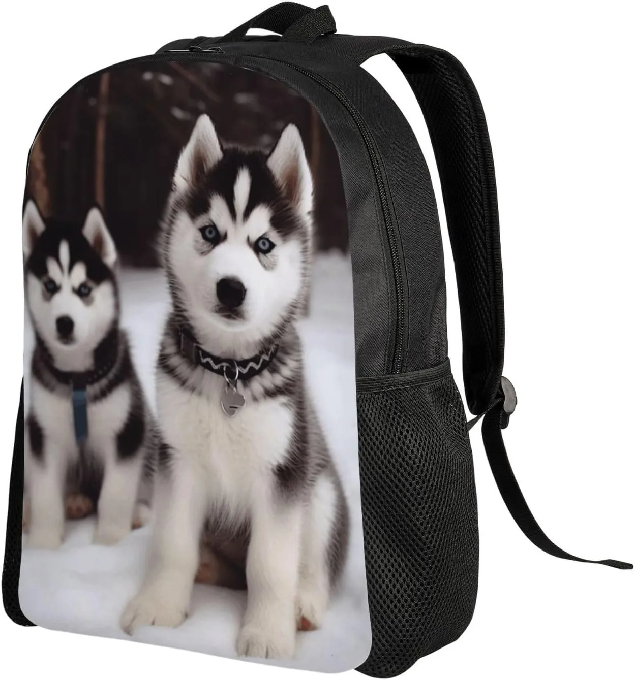 Travel Backpack for Women Men Lightweight 17 inch Laptop Bag Adorable Huskies Backpack Casual Daypack