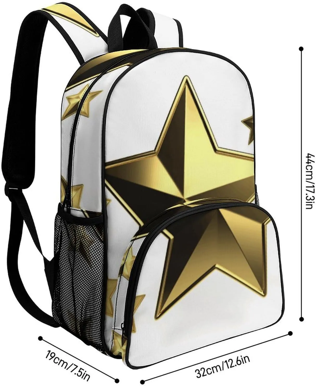 Travel Backpack for Women Men Lightweight 17 Inch Laptop Bag Gold Star Backpack Casual Daypack