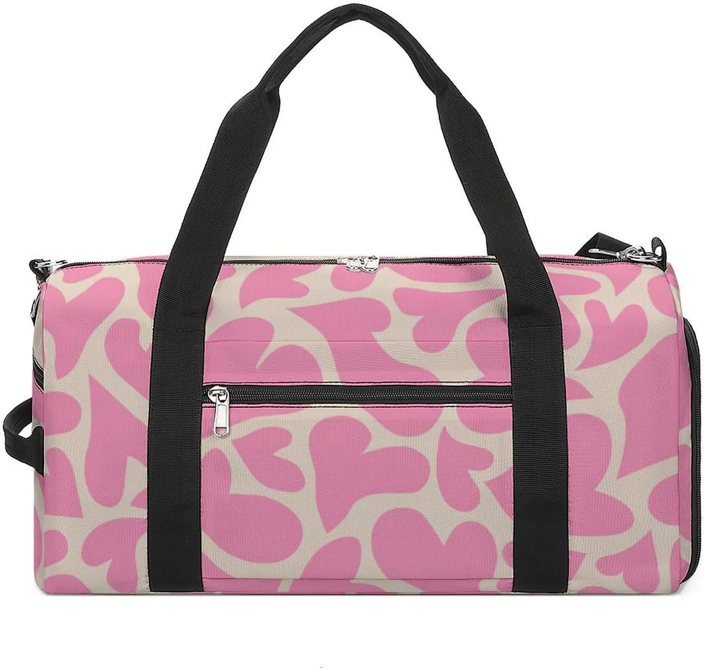 Trippy Psychedelic Hearts Fitness Large Gym Bag for Unisex with Shoe Compartment & Wet Pocket