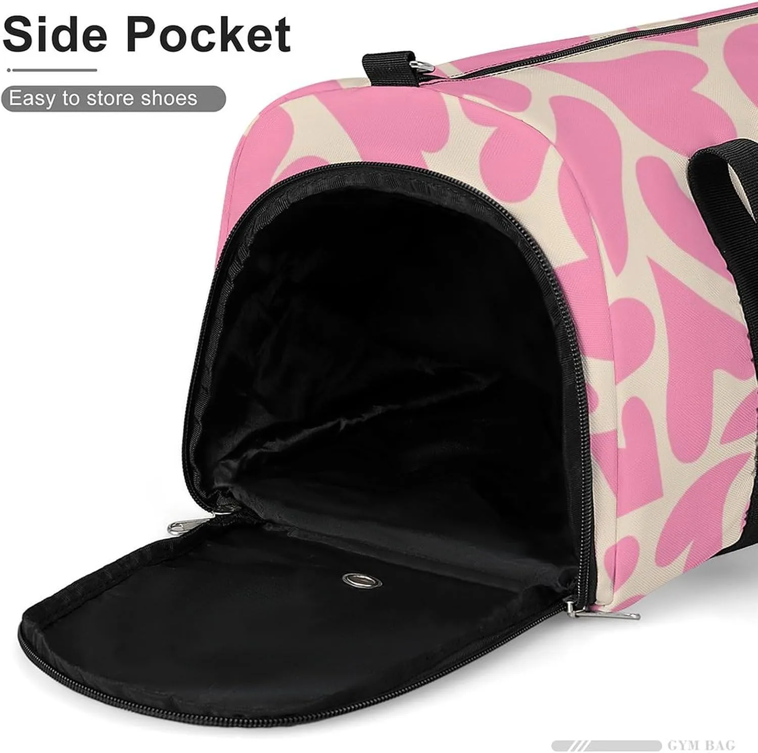 Trippy Psychedelic Hearts Fitness Large Gym Bag for Unisex with Shoe Compartment & Wet Pocket