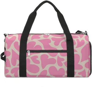 Trippy Psychedelic Hearts Fitness Large Gym Bag for Unisex with Shoe Compartment & Wet Pocket