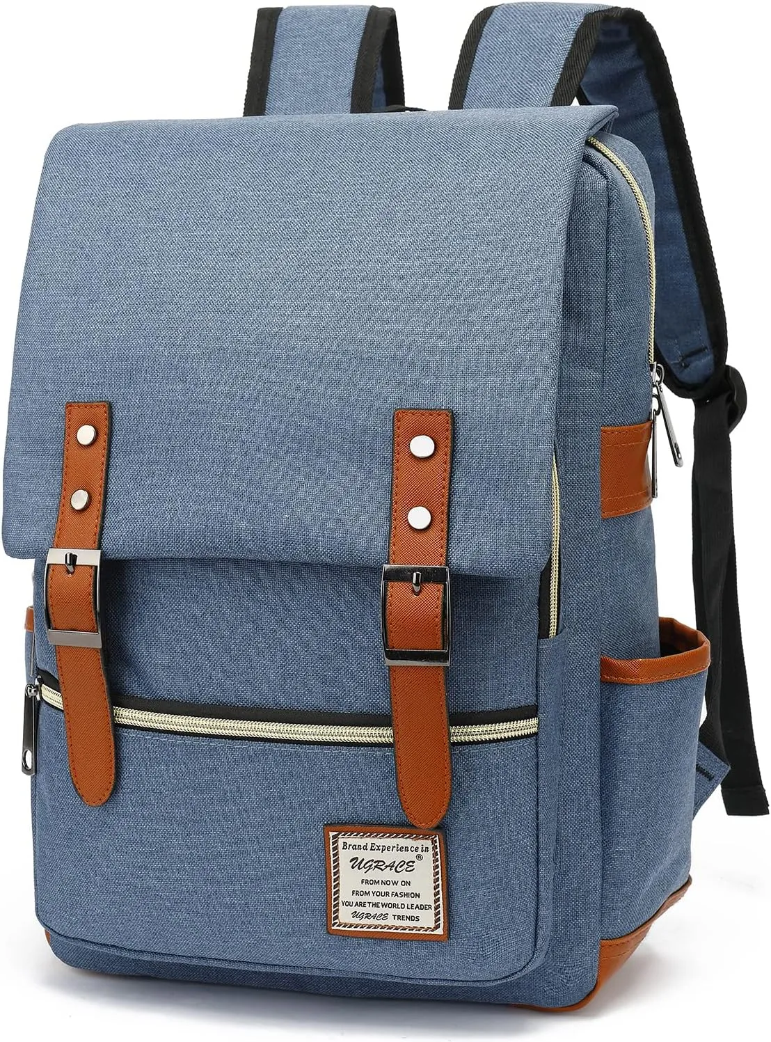 UGRACE Slim Business Laptop Backpack Casual Daypacks College Shoulder Bag for Men Women, Tear Resistant Unique Travelling Backpack Fits up to 15.6 Inch Laptop in Blue