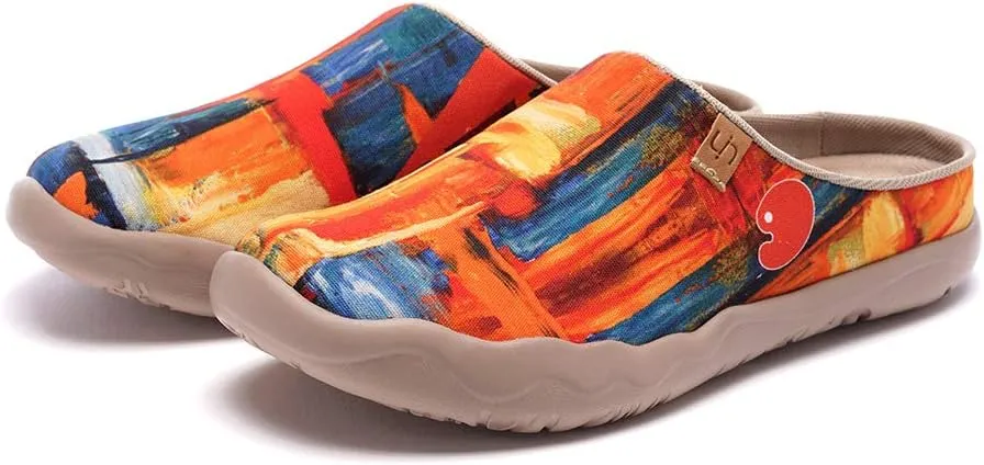 UIN Men's Painted Slipper Lightweight Comfort Mules Walking Casual Household Slip Ons Art Travel Shoes Malaga