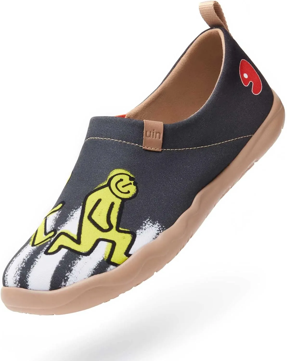 UIN Men's Slip Ons Canvas Lightweight Flats Sneakers Walking Casual Loafers Comfortable Art Painted Travel Shoes