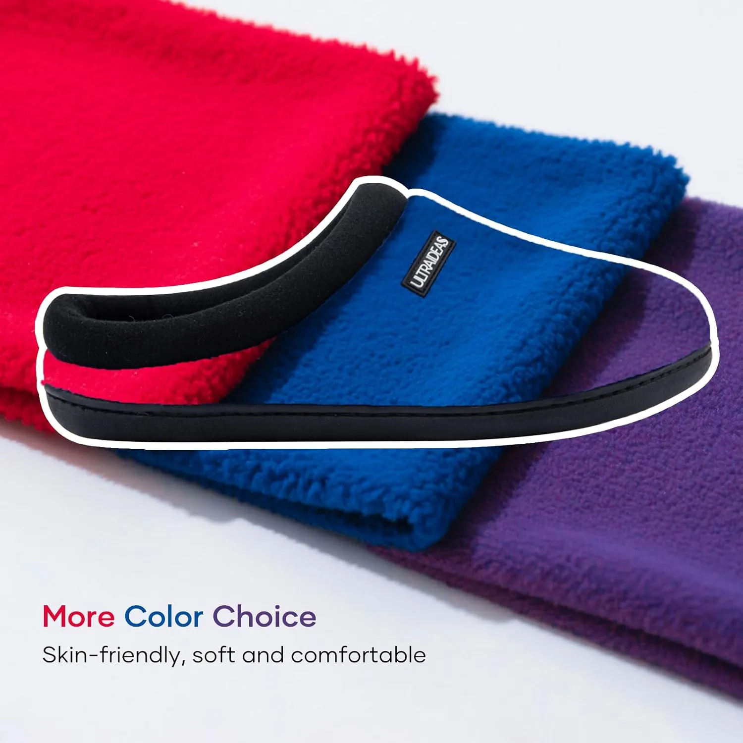 ULTRAIDEAS Women's Cozy Fleece-Lined Memory Foam Slippers with Anti-Slip Rubber Sole for Indoor/Outdoor