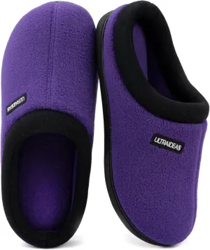 ULTRAIDEAS Women's Cozy Fleece-Lined Memory Foam Slippers with Anti-Slip Rubber Sole for Indoor/Outdoor