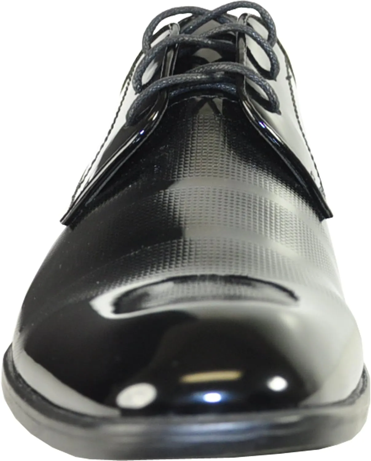 VANGELO Men Dress Shoe Oxford Formal Tuxedo for Prom Wedding - Wide Width Available Black Patent Cognac