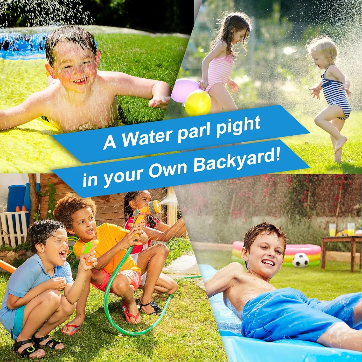 VEEST 33 FT Extra Long Water Slides for Kids Adults, Giant Double Lawn Water Slip Heavy Duty with 2 Bodyboards, Summer Water Slides Toys with Crash Pad for Backyard Outdoor