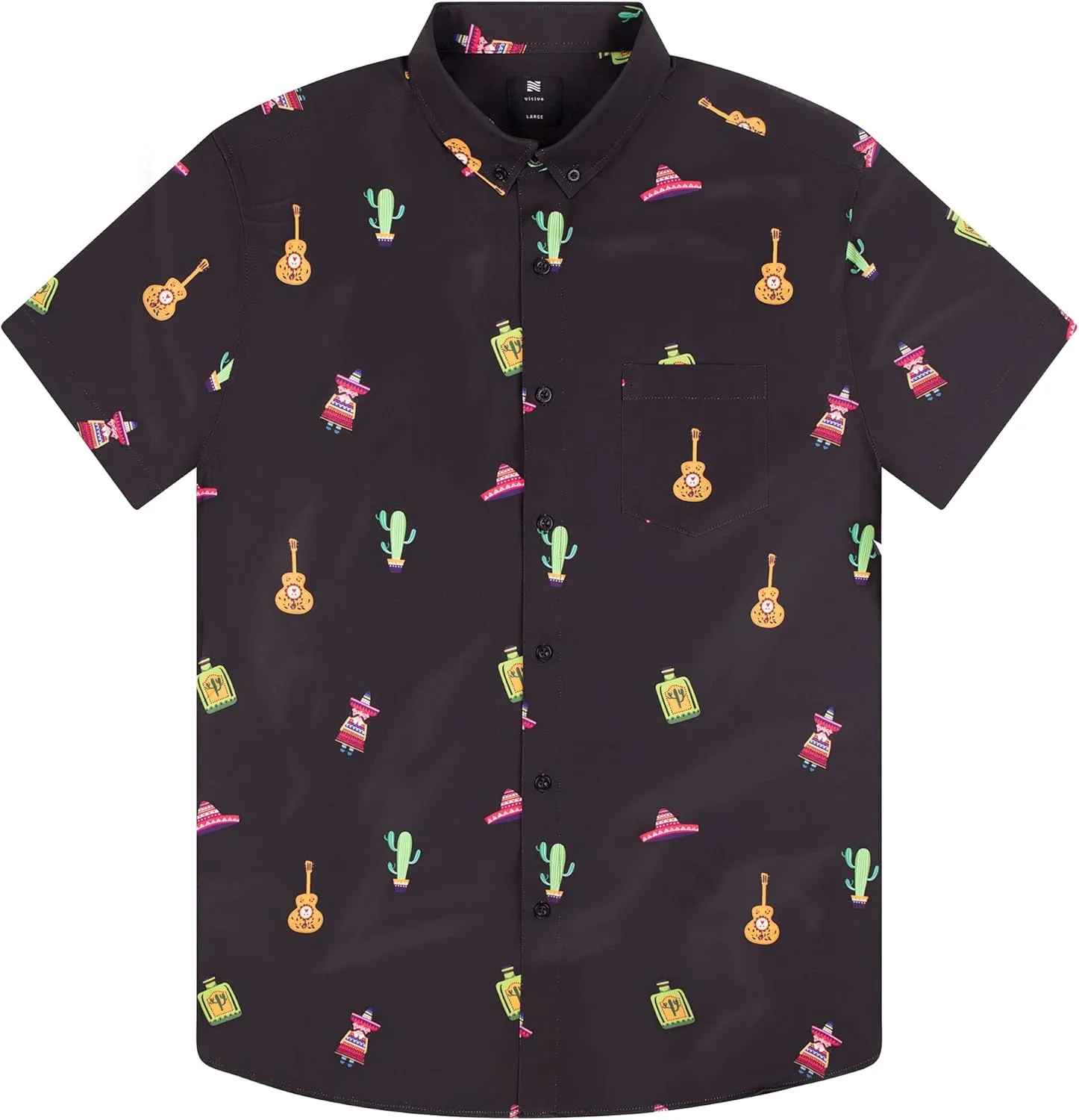 Visive Mens Short Sleeve Button Down Printed Shirts - Over 45 Novelty Prints Sizes S - 4XL