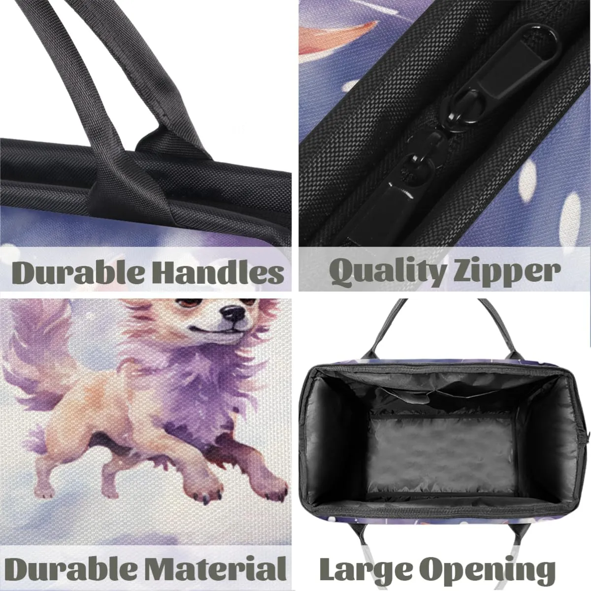 Watercolor Cute Dog Cloud Travel Duffle Bag, Waterproof Duffel Bag Weekender Overnight Carry On Bag Lightweight Sport Gym Bag for Men Women