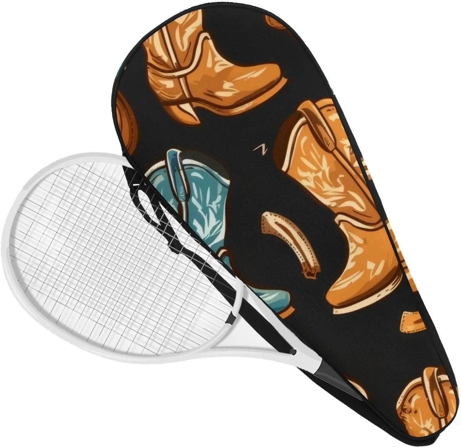 Waves Sun Birds Summer Pattern Tennis Racquet Bag Lightweight Racket Carrying Bag for Youth and Adults