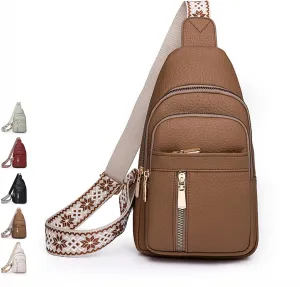 Wbougisay Crossbody Bag, Unisex Large Capacity Anti-Theft Solid Color Crossbody Bag, for Going Out Daily Travel