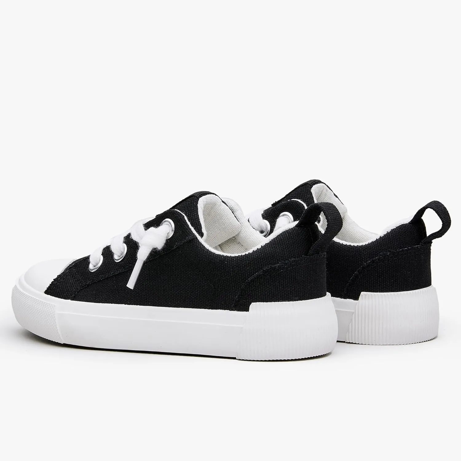 Weestep Kids' Cotton Slip-On Canvas Sneakers - Frayed-Seam Casual Shoes with Optional Laces for Boys and Girls