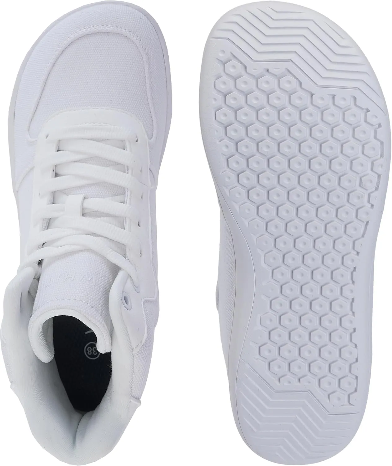 WHITIN Women's High-Top Canvas Minimalist Barefoot Shoes   Wide Toe Box   Zero Drop