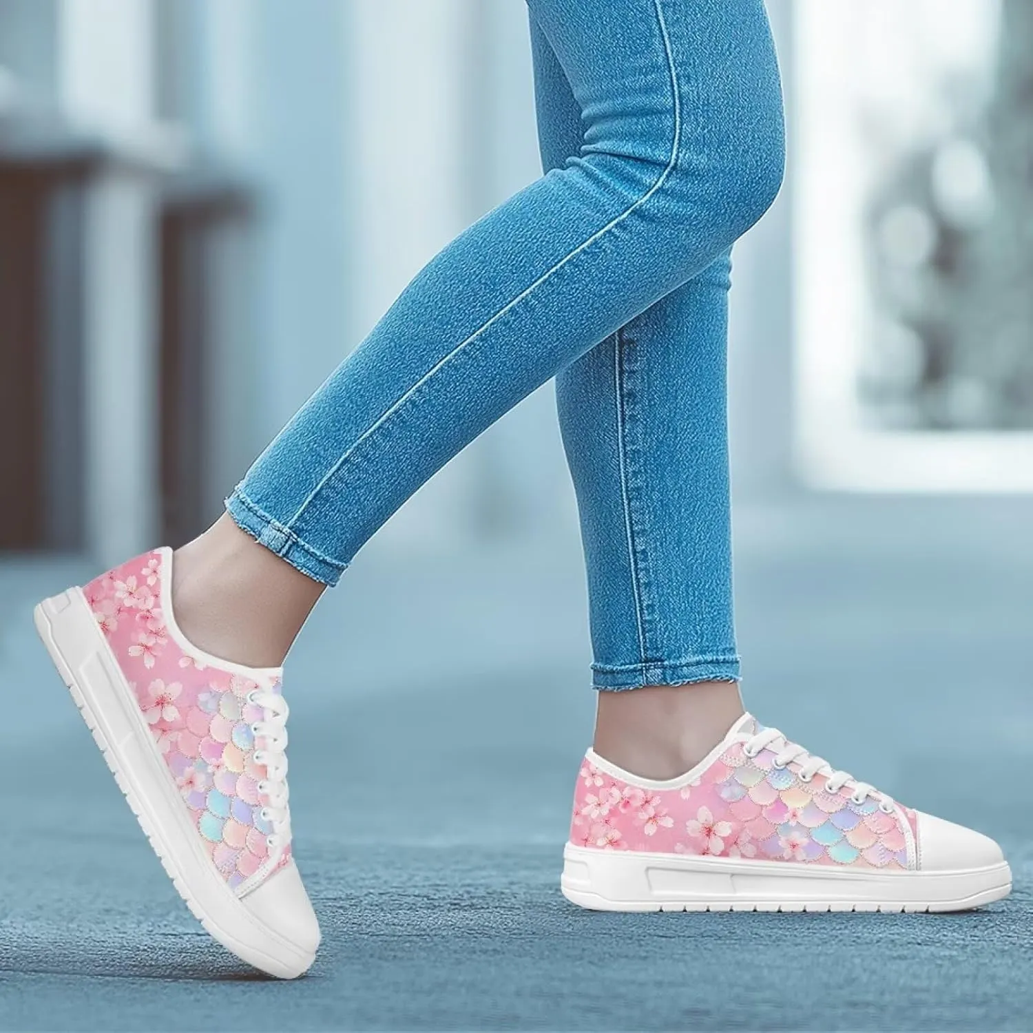 Womens Canvas Sneakers Low-Top Slip Ons Shoes Summer Lace Up Platform Fashion Casual Cute Walking Shoes 5.5-13.5