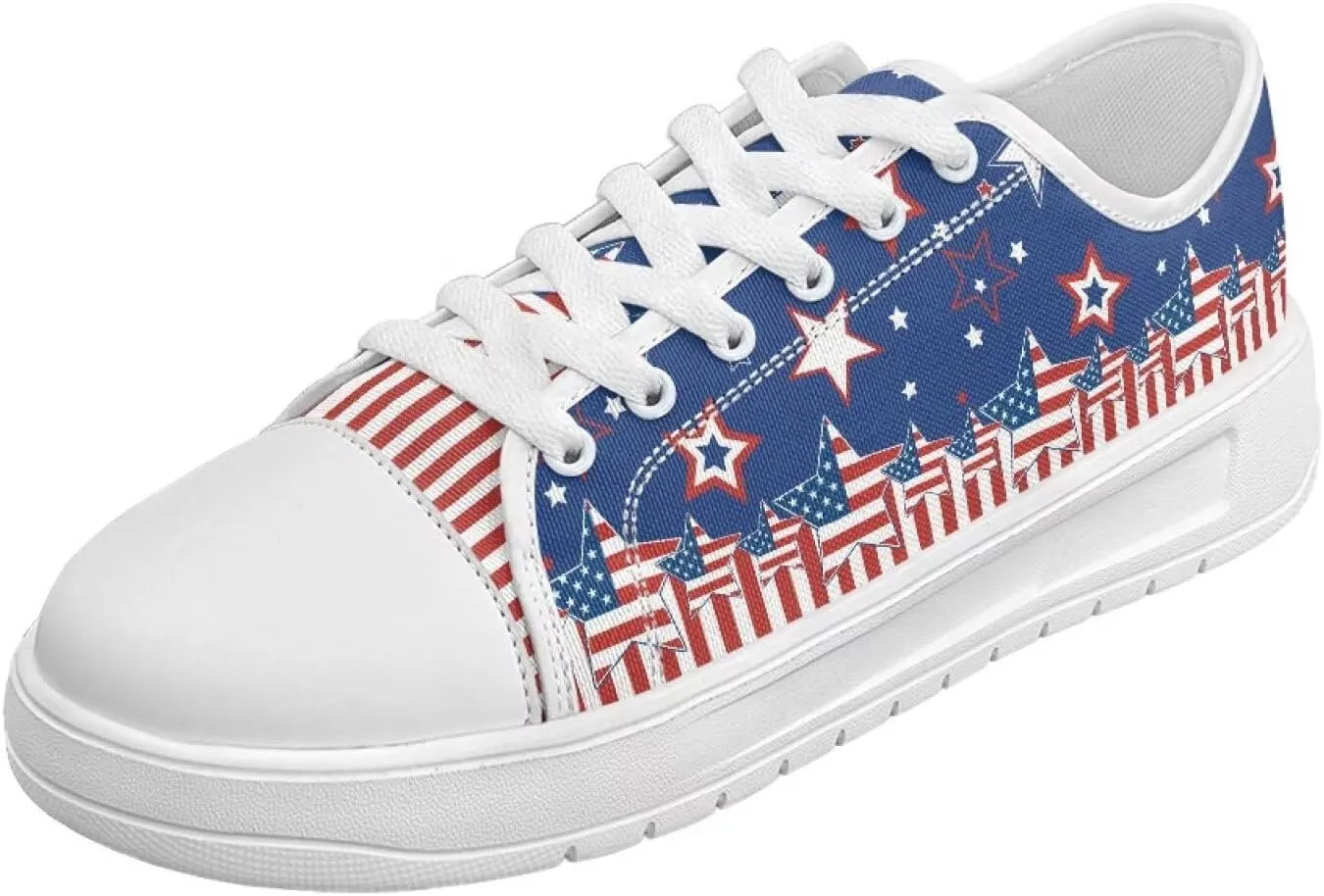 Womens Canvas Sneakers Low-Top Slip Ons Shoes Summer Lace Up Platform Fashion Casual Cute Walking Shoes 5.5-13.5