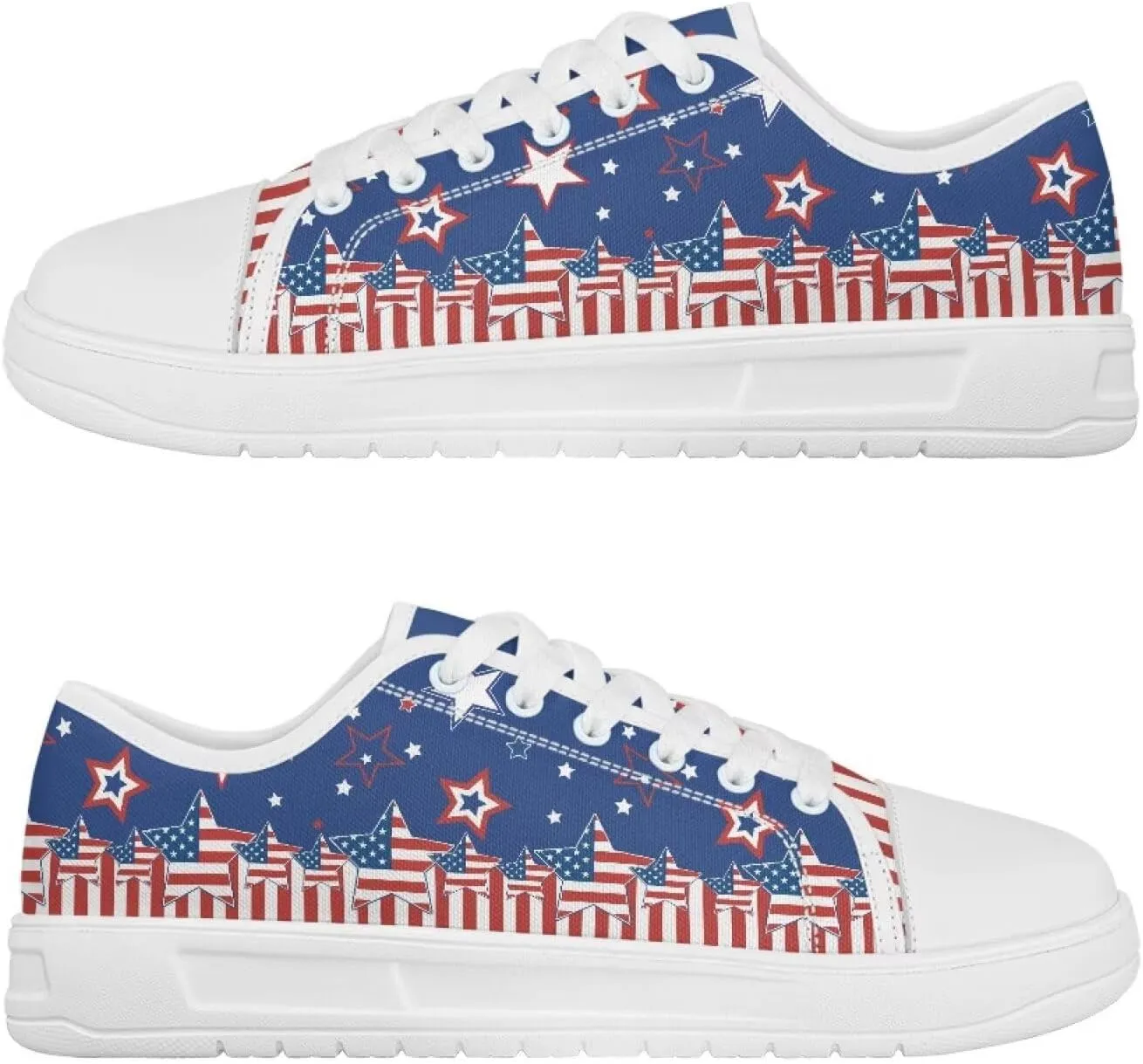 Womens Canvas Sneakers Low-Top Slip Ons Shoes Summer Lace Up Platform Fashion Casual Cute Walking Shoes 5.5-13.5