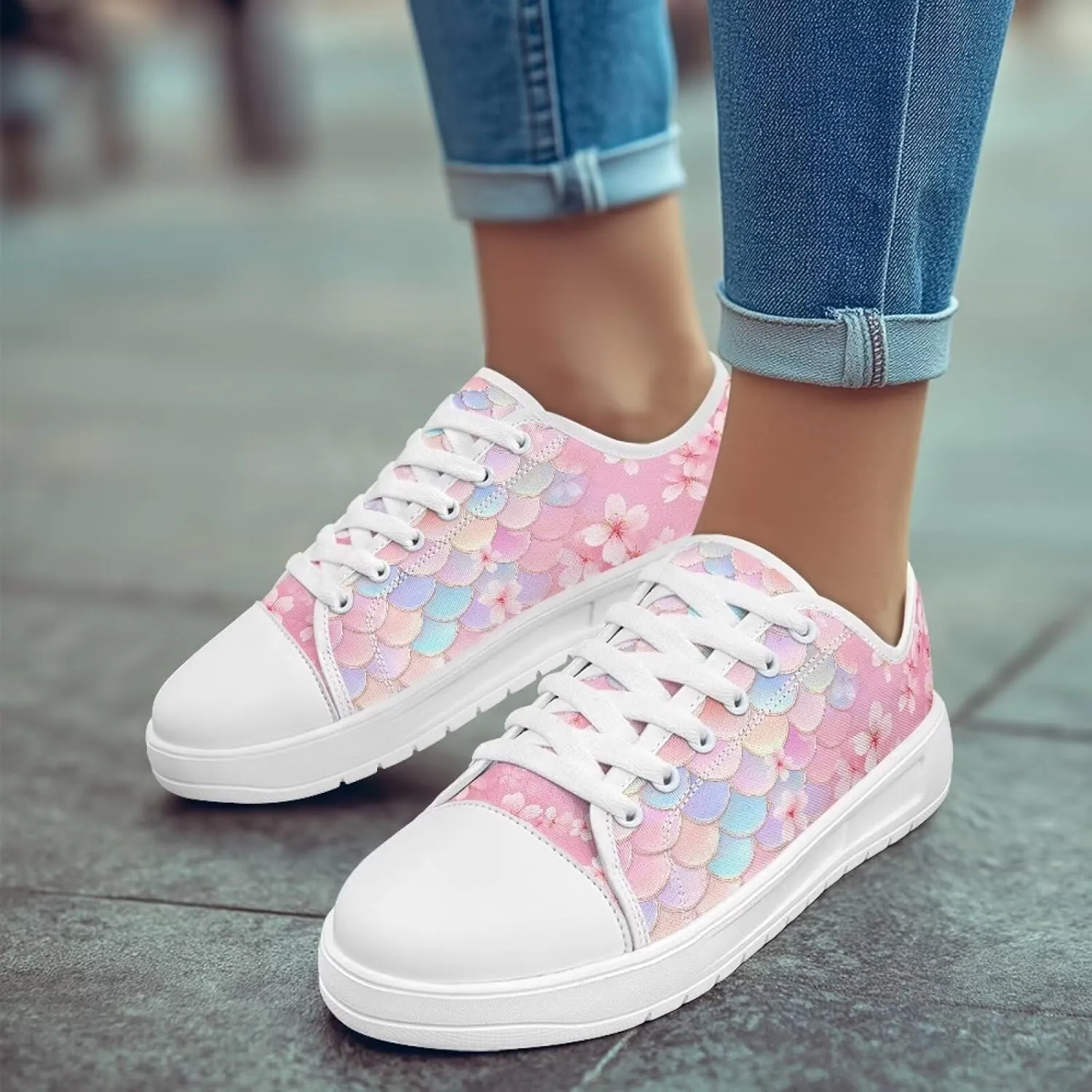 Womens Canvas Sneakers Low-Top Slip Ons Shoes Summer Lace Up Platform Fashion Casual Cute Walking Shoes 5.5-13.5