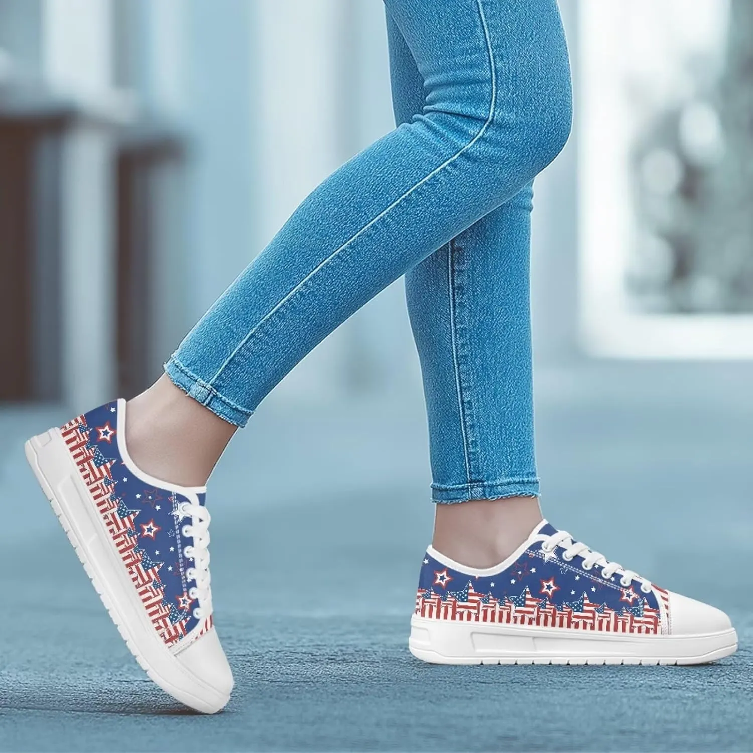 Womens Canvas Sneakers Low-Top Slip Ons Shoes Summer Lace Up Platform Fashion Casual Cute Walking Shoes 5.5-13.5