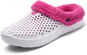 Women's Men's Indoor Outdoor Cotton Slippers Garden Clogs Breathable Mesh Lightweight Non-Slip Sole Winter Warm Shoes