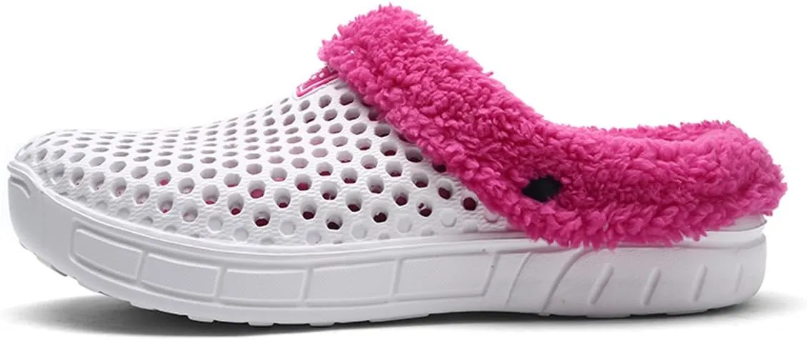 Women's Men's Indoor Outdoor Cotton Slippers Garden Clogs Breathable Mesh Lightweight Non-Slip Sole Winter Warm Shoes