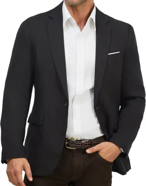 WULFUL Mens Casual Sport Coat Blazer Lightweight One Button Suit Jackets