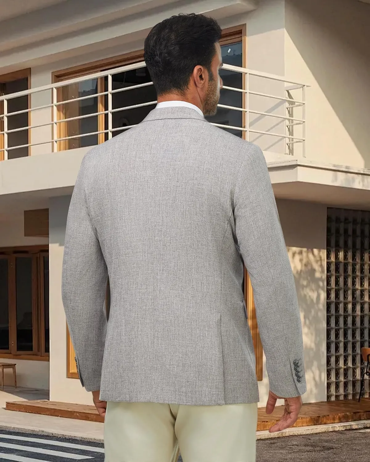WULFUL Mens Casual Sport Coat Blazer Lightweight One Button Suit Jackets