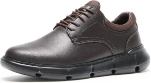 XPACS Men's Orthopedic Leather Dress Walking Shoes: Comfortable Arch Support Orthotic Plantar Fasciitis Business Casual Oxford, Flat Feet Formal Tennis Work Shoes for Foot and Heel Pain Relief