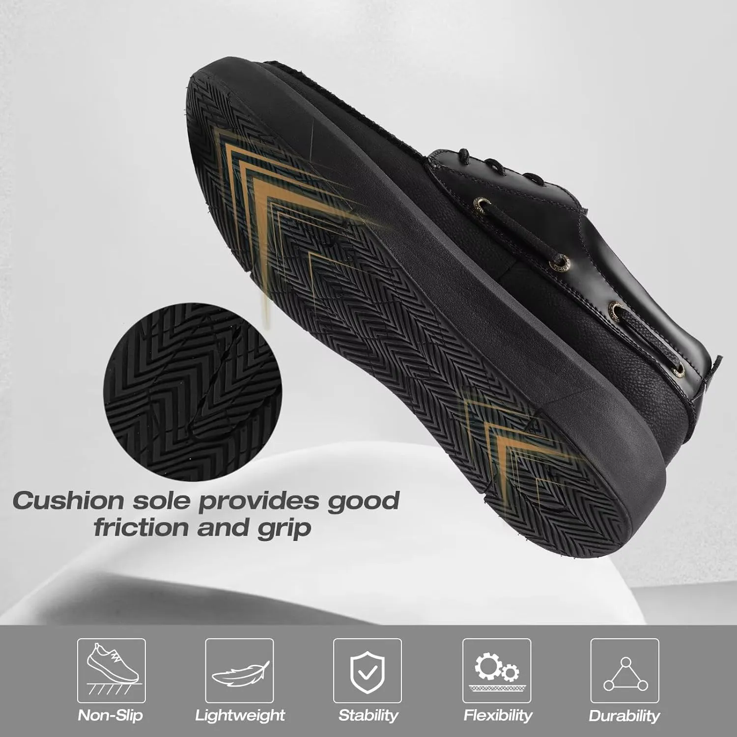 XPACS Men's Orthopedic Leather Dress Walking Shoes: Comfortable Plantar Fasciitis Arch Support Flat Feet Fashion Sneakers, Orthotic Casual Business Work Tennis Oxfords for Heel Foot Pain Relief