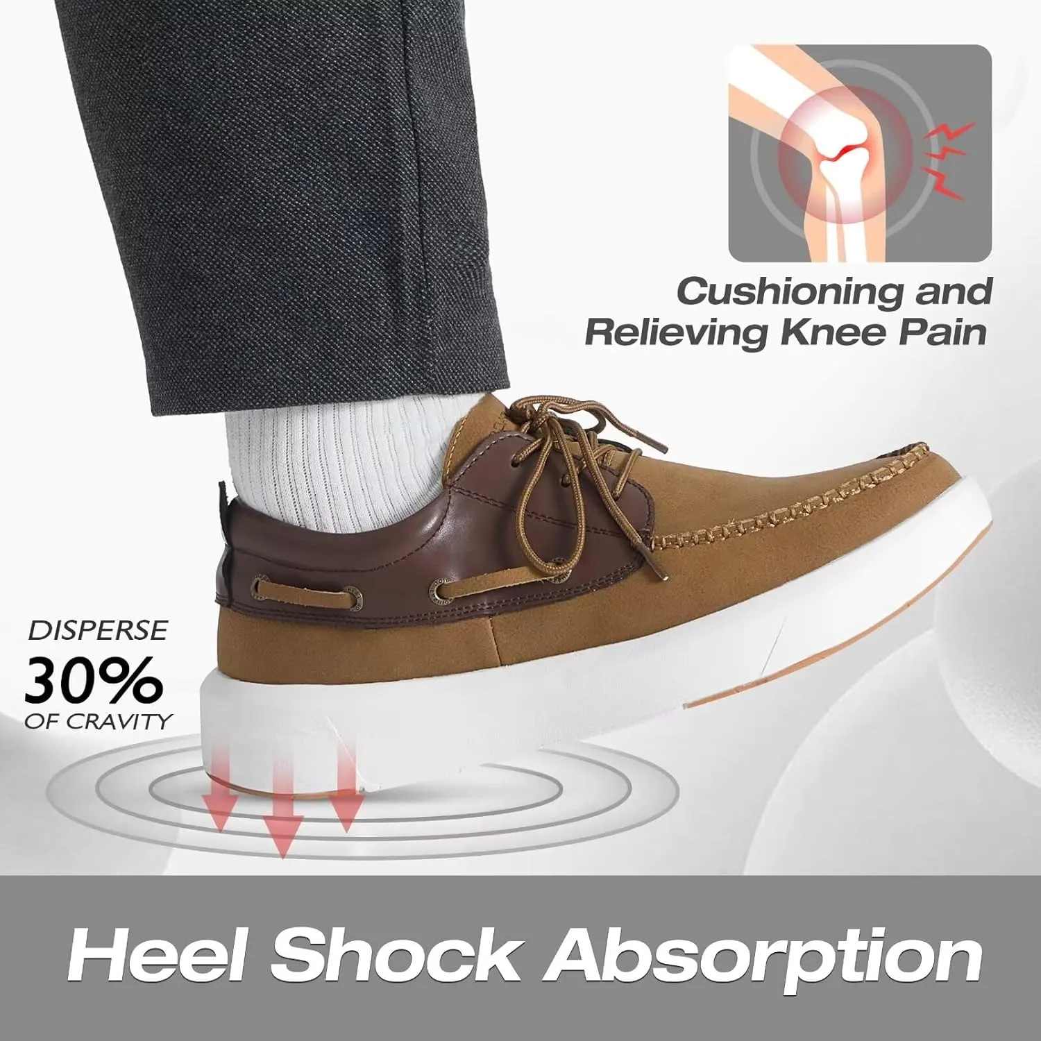 XPACS Men's Orthopedic Leather Dress Walking Shoes: Comfortable Plantar Fasciitis Arch Support Flat Feet Fashion Sneakers, Orthotic Casual Business Work Tennis Oxfords for Heel Foot Pain Relief