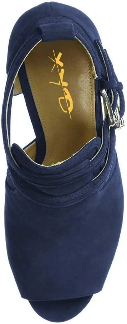 XYD Women Peep Toe Sandal Ankle Booties Dual Buckled Straps Stiletto Heels Stylish Cutout Event Party Pumps Shoes