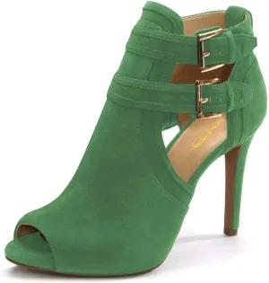 XYD Women Peep Toe Sandal Ankle Booties Dual Buckled Straps Stiletto Heels Stylish Cutout Event Party Pumps Shoes