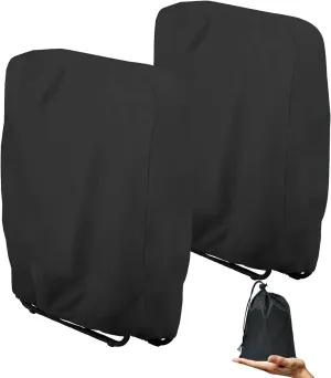 Zero Gravity Chair Covers 2 PCS, Outdoor Zero Gravity Folding Patio Chair Covers Waterproof Dustproof Gravity Chair Cover with Storage Bag(32.3" W x 7.9" D x 36.6" H) (Black)